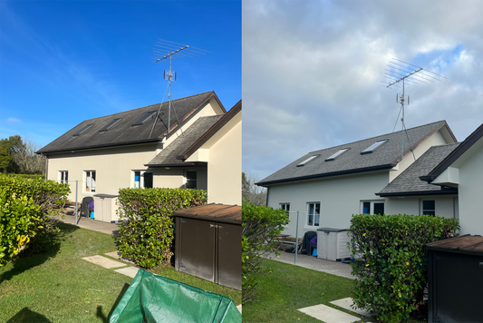 Asphalt Shingle Roof Cleaning Before and After