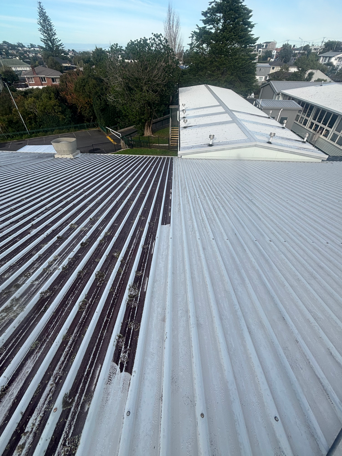 Commercial Roof Water Blasting